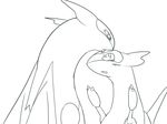  blush che_ri_ni dragon duo female latias latios legendary_pok&eacute;mon licking male male/female monochrome nervous nintendo plain_background pok&eacute;mon saliva tears tongue tongue_out video_games 