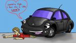  automobile car half-dude horny human invalid_color mammal reaching size_difference tongue volkswagen 