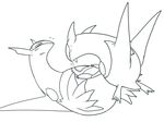  blush che_ri_ni dragon duo eyes_closed female latias latios legendary_pok&eacute;mon licking lying male male/female monochrome nintendo on_back open_mouth plain_background pok&eacute;mon saliva teeth tongue tongue_out video_games 