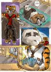  anthro bear better_late_than_never comic daigaijin english_text feline female kung_fu_panda male mammal master_tigress panda po text tiger 