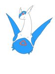  blue_feathers che_ri_ni cute dragon latios legendary_pok&eacute;mon looking_at_viewer male nintendo plain_background pok&eacute;mon red_eyes smile solo video_games white_feathers 