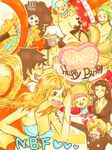  2girls 6+boys birthday black_hair blonde_hair blue_hair brook cake food franky green_hair monkey_d_luffy multiple_boys multiple_girls nami nami_(one_piece) nico_robin one_piece orange_hair roronoa_zoro sanji smile tony_tony_chopper usopp 