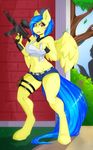  2014 anthro breasts clothed clothing denim equine fan_character female hair kammymau looking_at_viewer mammal outside paintball pegasus scarf shirt silvia_windmane tank_top wings 