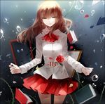  bad_id bad_pixiv_id book brown_hair bubble copyright_name cui_(jidanhaidaitang) flower highres ib ib_(ib) jigsaw_puzzle key long_hair picture_frame puzzle red_flower red_rose rose shirt skirt solo white_shirt 