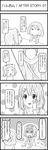  4koma blush comic esuyuki greyscale highres hirasawa_yui k-on! monochrome multiple_girls short_hair tainaka_ritsu translation_request 