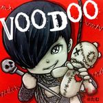  1boy black_hair bound bound_wrists chibi hongbin k-pop lowres male male_focus rope smile solo symbol-shaped_pupils torn_clothes vixx voodoo voodoo_doll 