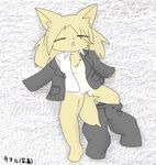  blonde_hair canine eyes_closed female fur hair kemono mammal open_mouth sleeping undressed unknown_artist wolf yellow_fur 