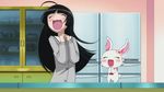 1girl animal animated animated_gif black_hair happy jewelpet_(series) long_hair lowres mizushiro_kanon ruby_(jewelpet) 