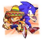  company_connection crossover furry hat home_(houmei) instrument maracas one_eye_closed samba_de_amigo sega shoes smile sneakers sombrero sonic sonic_team sonic_the_hedgehog 