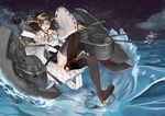  :d afloat black_eyes black_hair blurry boots depth_of_field detached_sleeves glasses gnity hairband hiei_(kantai_collection) high_heel_boots high_heels horizon kantai_collection kirishima_(kantai_collection) machinery multiple_girls night night_sky nontraditional_miko ocean open_mouth panties pantyshot short_hair sky smile star_(sky) starry_sky thigh_boots thighhighs turret underwear white_panties 