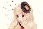  :t bad_id bad_pixiv_id blonde_hair blush earrings jewelry long_hair lunch_(lunchicken) mayu_(vocaloid) microphone simple_background solo stuffed_animal stuffed_toy usano_mimi vocaloid yellow_eyes 