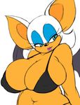  2014 anthro bat big_breasts bikini breasts cleavage clothed clothing female hair huge_breasts mammal navel rouge_the_bat sega seth65 smile solo sonic_(series) speeds swimsuit wings 