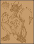 2003 anthro anus armor breasts claws colorless crouching dragon duo english_text female greyscale holding horn human male mammal markie monochrome nipples nude pussy scalie size_difference sketch slit_pupils spread_legs spreading text toe_claws 