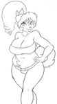  anthro big_breasts blush breasts canine clothed clothing dog female fur hair huge_breasts kibbles long_hair mammal monochrome skidd smile solo tongue tongue_out uberquest wide_hips 