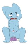  anal anal_insertion anal_penetration anthro balls cat cub dildo dildo_sitting feline gumball_watterson insertion jerseydevil male mammal penetration penis sex_toy solo the_amazing_world_of_gumball young 
