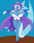  anthro big_breasts blue_fur blush breasts cape cleavage clothed clothing corset equine female fishnet friendship_is_magic fur gloves hair hooves horn huge_breasts legwear long_hair looking_at_viewer mammal marauder6272 my_little_pony open_mouth pervynamek02 purple_eyes solo standing stockings trixie_(mlp) two_tone_hair unicorn wizard_hat 
