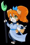  anthro big_breasts bow breasts brown_fur canine chibi clothed clothing dog female fur green_eyes hair kibbles long_hair mammal orange_hair skidd smile solo uberquest white_fur 
