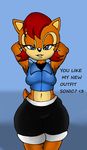  anthro breasts bulge clothing damian_hodge female half-closed_eyes intersex nipples plain_background sally_acorn sega solo sonic_(series) text wide_hips 