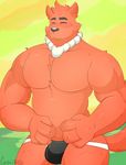  anthro canine clothing fox foxman jockstrap male mammal muscles necklace ringersoul solo steven_universe underwear 