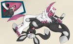  absol cum eeveelution fellatio feral genitalia glaceon knot lying male male/male natetheglaceon nintendo oral penis pok&eacute;mon purple_eyes red_eyes saliva sex shiny shol simple_background swallowing teeth tongue video_games zeonart 