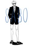  1boy alternate_costume character_name male male_focus one_piece sabo_(one_piece) shorts solo suit sunglasses 