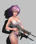  ghost_in_the_shell gun iruma_kamiri nagumo purple_hair solo weapon 