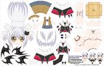  absurdres artist_name bikini character_name chibi demon_wings el_joey hair_ornament high_school_dxd highres paper_cutout papercraft solo swimsuit toujou_koneko watermark web_address white_bikini white_hair white_swimsuit wings yellow_eyes 