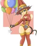  balloon balloons blue_eyes breasts capcom character_request cleavage god_hand hat orange_hair thigh-highs thighhighs whip zinger_(excess_m) zzinzinz 