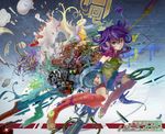  abstract bad_id bad_pixiv_id boots grey_eyes maruki_(nanana) necktie original purple_hair short_hair skirt solo 