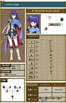  agahari boots bridal_gauntlets cape celice_(fire_emblem) check_translation fake_screenshot fire_emblem fire_emblem:_seisen_no_keifu highres if_they_mated lakche_(fire_emblem) purple_eyes purple_hair sword translated translation_request weapon 