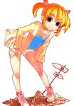  bachera legs orange_hair original pakky_(bachera) shoes shorts sneakers solo twintails 