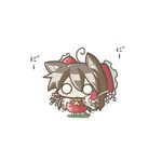  ahoge animal_ears aoblue brown_hair cat_ears cat_tail chibi hakurei_reimu kemonomimi_mode o_o solo tail touhou wide_face 