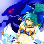  blue_hair blue_ribbon bra dragon ice large_eyes legend_of_dragoon lingerie long_hair meru_(dragoon) meru_(lod) ponytail popoilove red_eyes regole ribbon the_legend_of_dragoon underwear wingly 