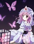  bug butterfly hat insect natsume_eri pink_hair saigyouji_yuyuko solo touhou 