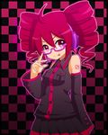 :p ahoge detached_sleeves drill_hair glasses headphones headset kasane_teto red_eyes red_hair ska skirt smile solo tongue tongue_out twin_drills twintails utau 