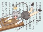  animal_ears basket blush check_translation cheese food grey_hair mouse mouse_ears mouse_tail mousetrap muromuro nazrin pinned red_eyes short_hair solo tail text_focus touhou translated translation_request trapped tsundere wall_of_text 