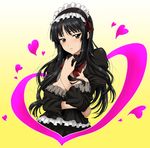  akiyama_mio black_eyes black_hair blush fuwafuwa_time heart isse k-on! lolita_fashion long_hair solo 