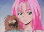  90s aqua_eyes guvava macross macross_7 mylene_jenius pet pink_hair screencap solo 