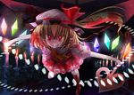  blonde_hair blood flandre_scarlet hat kanchikinps one_side_up ponytail red_eyes saliva short_hair solo touhou wings 