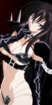  1girl black_hair breasts female high_school_dxd large_breasts long_hair purple_eyes raynare smile solo standing stitched 