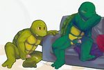  anthro donatello_(tmnt) duo gazpacho_(artist) male male/male masturbation penis raphael_(tmnt) reptile scalie sleeping sofa teenage_mutant_ninja_turtles turtle 