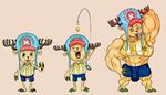  big_muscles bulge cervine clothing looking_at_viewer male mammal monstrouswerecat muscle_growth muscles one_piece reindeer rumble_ball tony_tony_chopper 