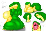  amphibian anthro big_breasts breasts butt feet female frog heartman98 obese overweight squash toes webbing wide_hips 