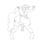  2015 animal_genitalia anthro balls big_butt butt clothing dock equine fan_character fingerless_gloves girly gloves hair hi_res horsecock huge_balls legwear looking_back male mammal my_little_pony pegasus penis rear_view solo suirano thigh_highs vein wide_hips wings 