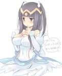  alternate_costume bad_id bad_pixiv_id bare_shoulders black_hair blush dress fire_emblem fire_emblem:_kakusei hand_to_own_mouth jewelry long_hair ring solo speech_bubble teu_(navy) tharja translated two_side_up wedding_dress white_background white_dress 