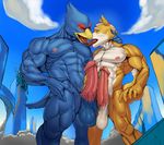  abs anthro avian balls beak biceps big_balls big_muscles big_penis bird blue_body blue_eyes brown_fur canine couple duo erection falco_lombardi fangs feathers fox fox_mccloud french_kissing frottage fur green_eyes hair holding holding_penis humanoid_penis interspecies justmegabenewell kissing macro male male/male mammal muscles nintendo nipples nude open_mouth pecs penis ripped sex standing star_fox tan_fur teeth thick_penis toned tongue tongue_out vein veiny_penis video_games white_fur white_hair 