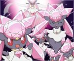  alternate_form crystal diancie dress expressions happy mega_diancie mega_pokemon multiple_persona open_mouth pokemon pokemon_(game) pokemon_xy red_eyes smile surprise surprised 