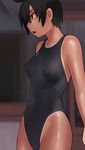  black_eyes black_hair competition_swimsuit lvi one-piece_swimsuit original short_hair solo standing swimsuit 