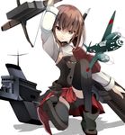  aircraft airplane bad_id bad_pixiv_id bow_(weapon) brown_eyes brown_hair crossbow g4m headband highres kantai_collection machinery short_hair solo taihou_(kantai_collection) uniform weapon yasumo_(squareenix1) 