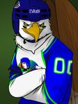  avian bald_eagle binturongboy bird eagle game_face helmet hockey male pheagle player uniform 